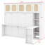 Lit escamotable avec bureau intégré et armoires de rangement en rotin-131147870