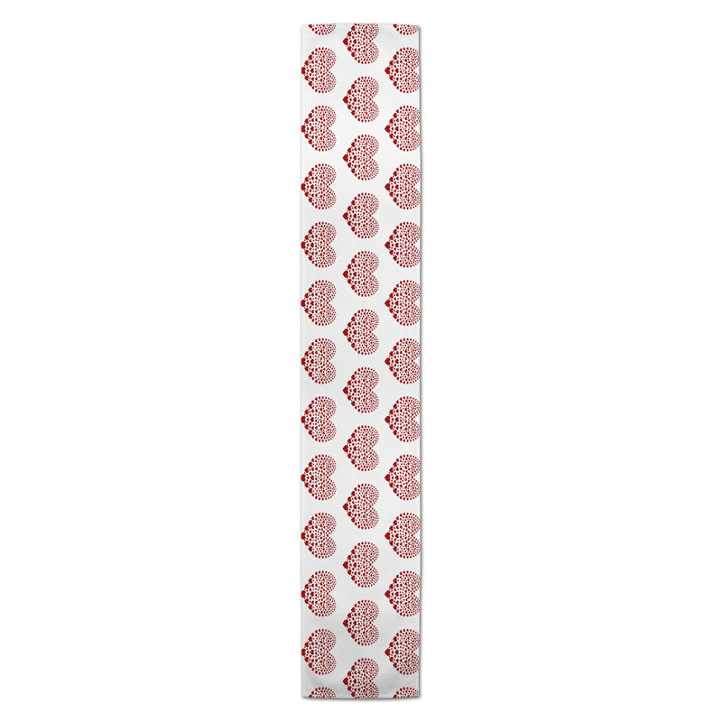 Ferrier Heart Table Runner, 72" L x 16" W, Red