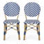 Chaises de jardin françaises, PE et aluminium, bleu marine, imprimé, rouille, style chaise de jardin.