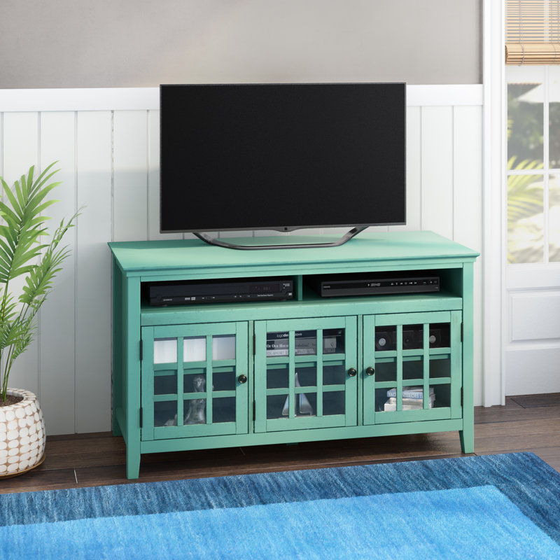 Meuble télé pour téléviseur de 55 po ou moins Naples Park, Turquoise