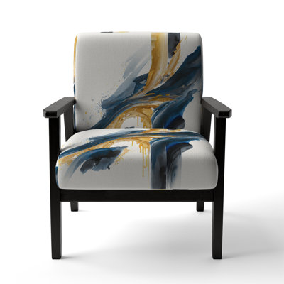 Stylish Spiral Abstract VI - Upholstered Modern Arm Chair, Spiral Pattern Accent Chair