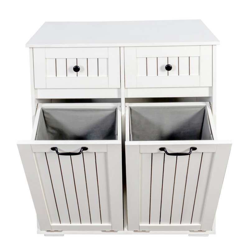 Rangement de salle de bain Farmhouse avec panier à linge inclinable