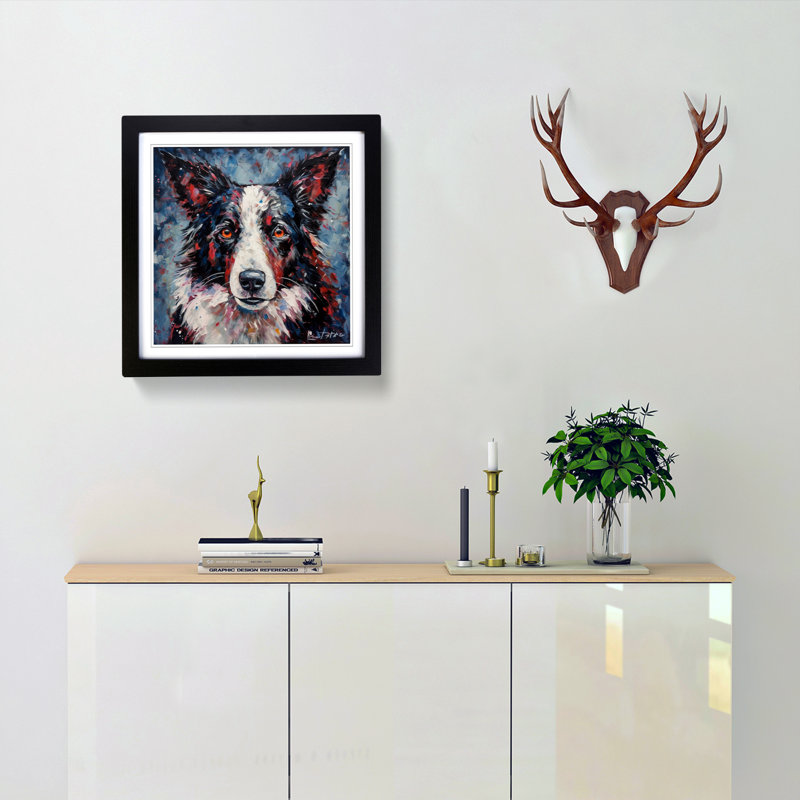 Single Picture Frame Print on Wood, Black