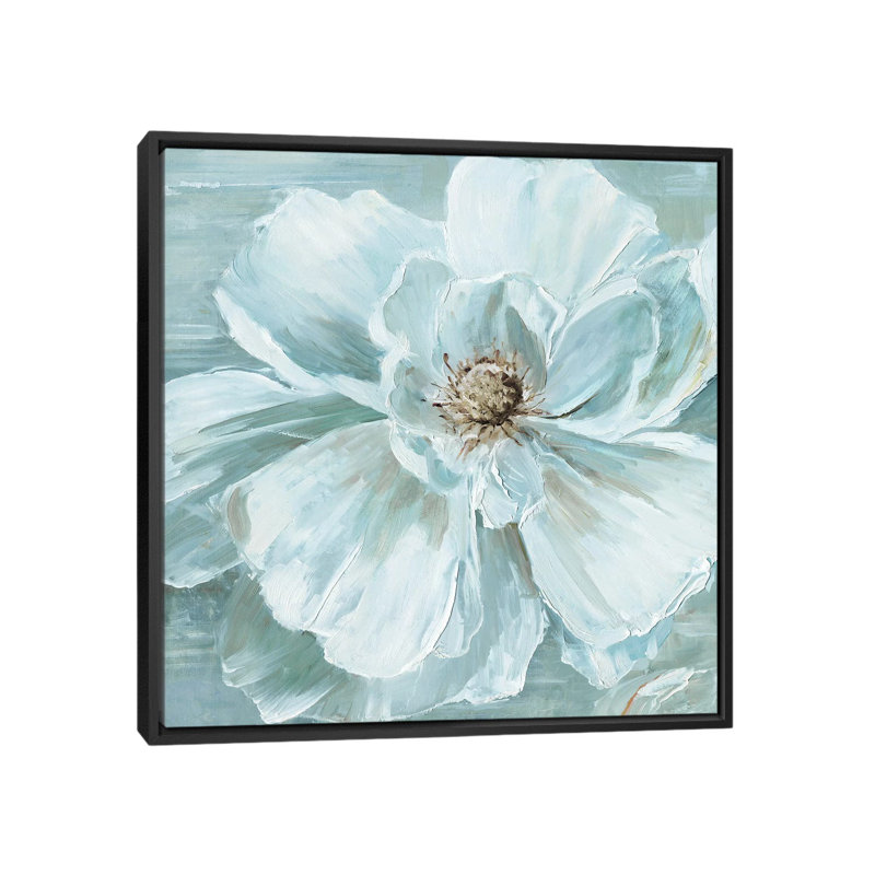 « blue becomin’beauté i », impression sur toile, H 18 po x l 18 po x P 1,5 po, Toile avec cadre noir, Pas de tapis