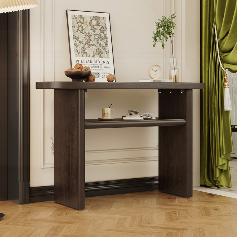 Console moderne minimaliste avec panneau de fibres à densité moyenne durable, repose-pieds réglables et capacité de poids élevée pour un rangement élégant