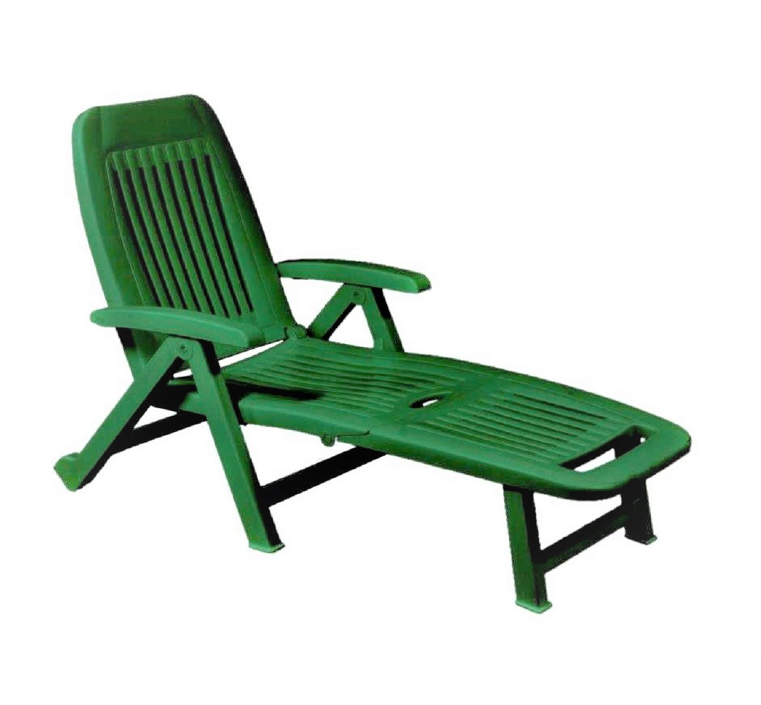 Albertus Folding Sun Lounger with Wheels and Reclining Back Rest