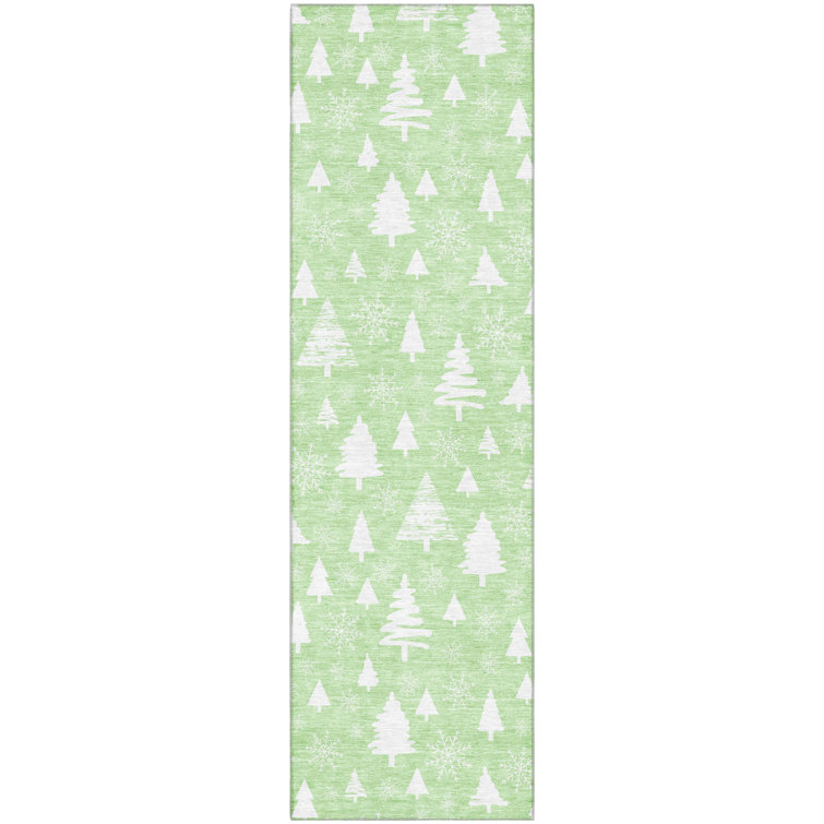 Premium Machine Washable Dockside AMF1815 Christmas Trees Rug