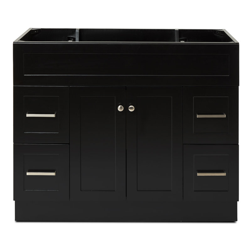 Paulla 42'' Single Bathroom Vanity Base Only, Black
