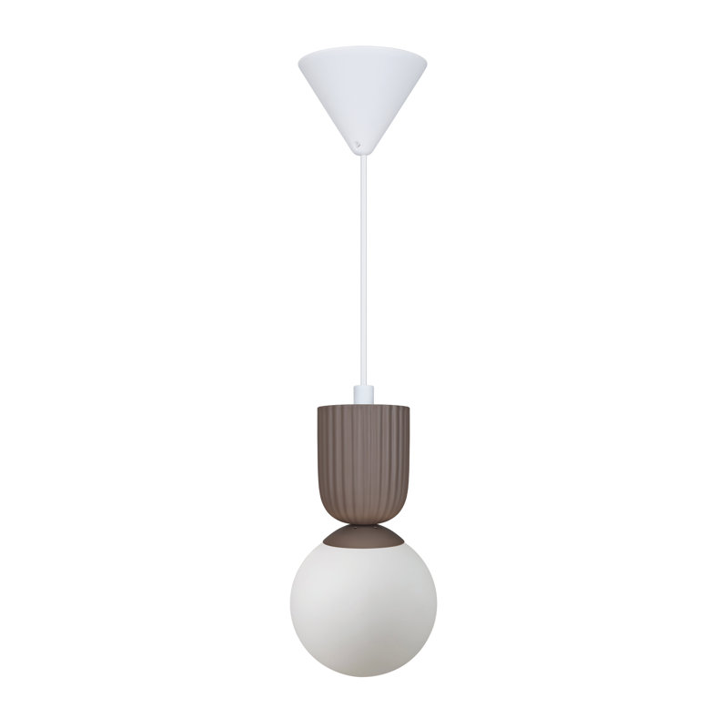1 - Light Satin Pendant, Gray, White