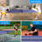 8Ft Mid-Size Table Tennis Table Foldable & Portable Ping Pong Table Set For Indoor Games With Net, 2 Table Tennis Paddles And 3 Balls