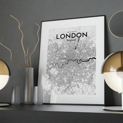 London City Map In Ink - No Frame Print