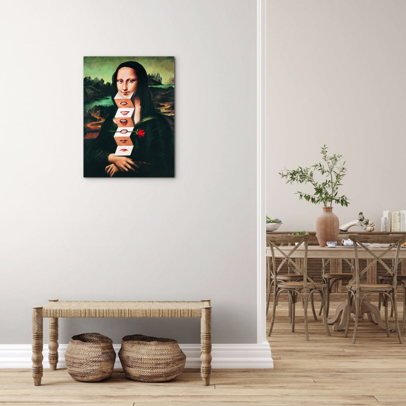 Mona Lisa 77.5cm H x 58cm W MetalArt Materic Aluminum Satin Effect, Frameless Panel, Lightweight Ready to Hang