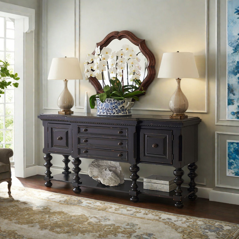 Retro Multifunctional Practical Console Table, 36.61" H x 70.87" W x 20.87" D