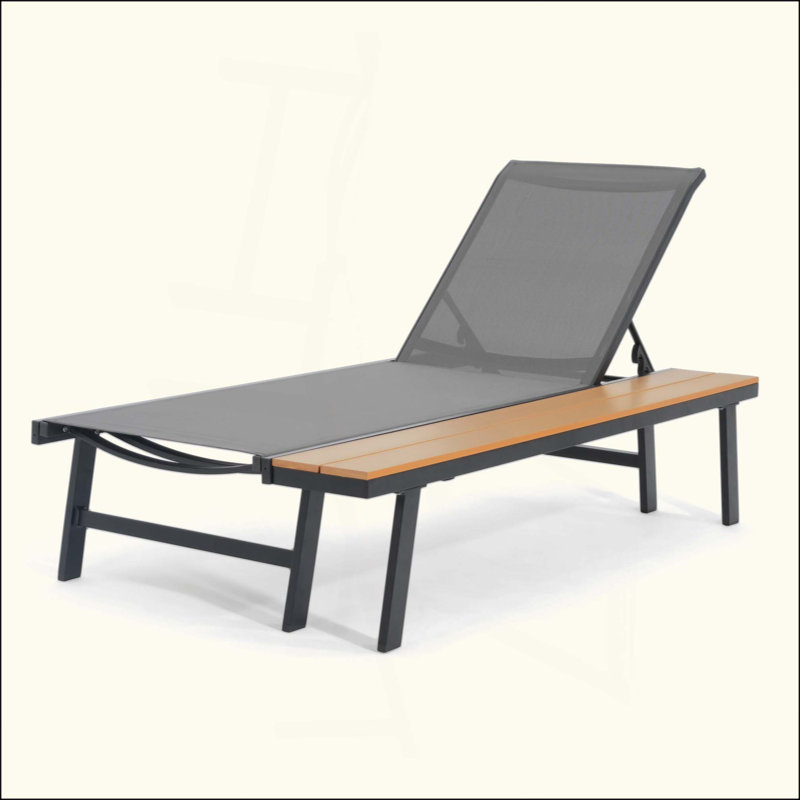 Chaise longue avec cadre en aluminium