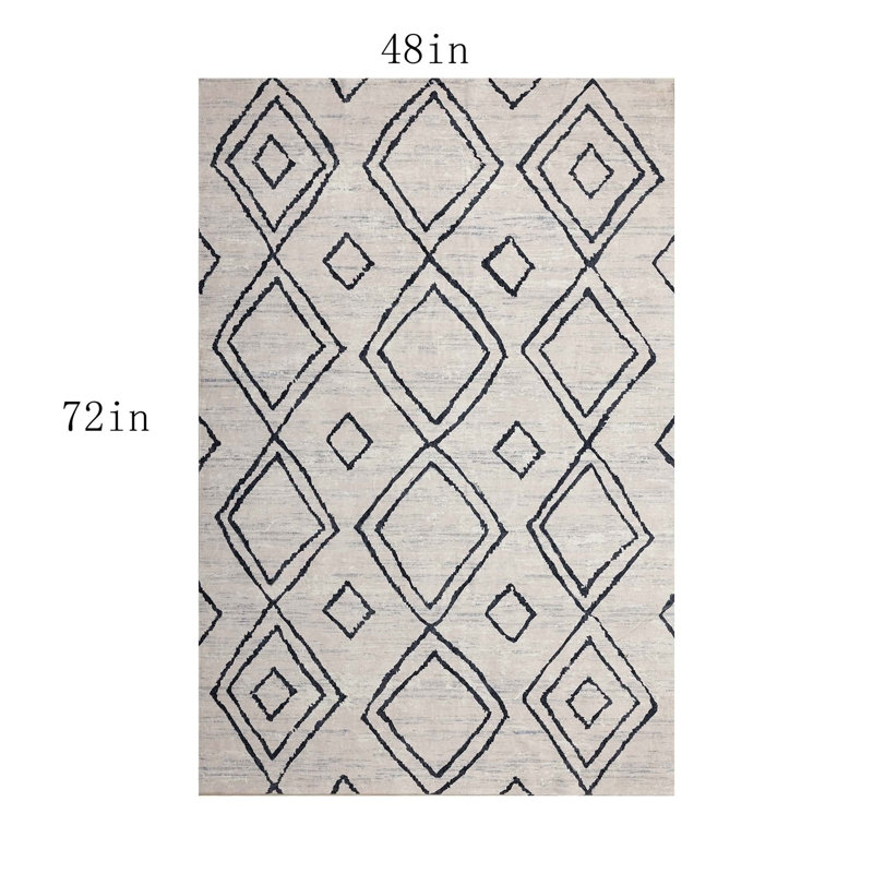Tapis rectangulaire Vonte avec envers antidérapant, Rectangle 4 pi x 6 pi