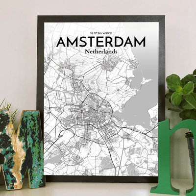 Amsterdam City Map - Unframed Print