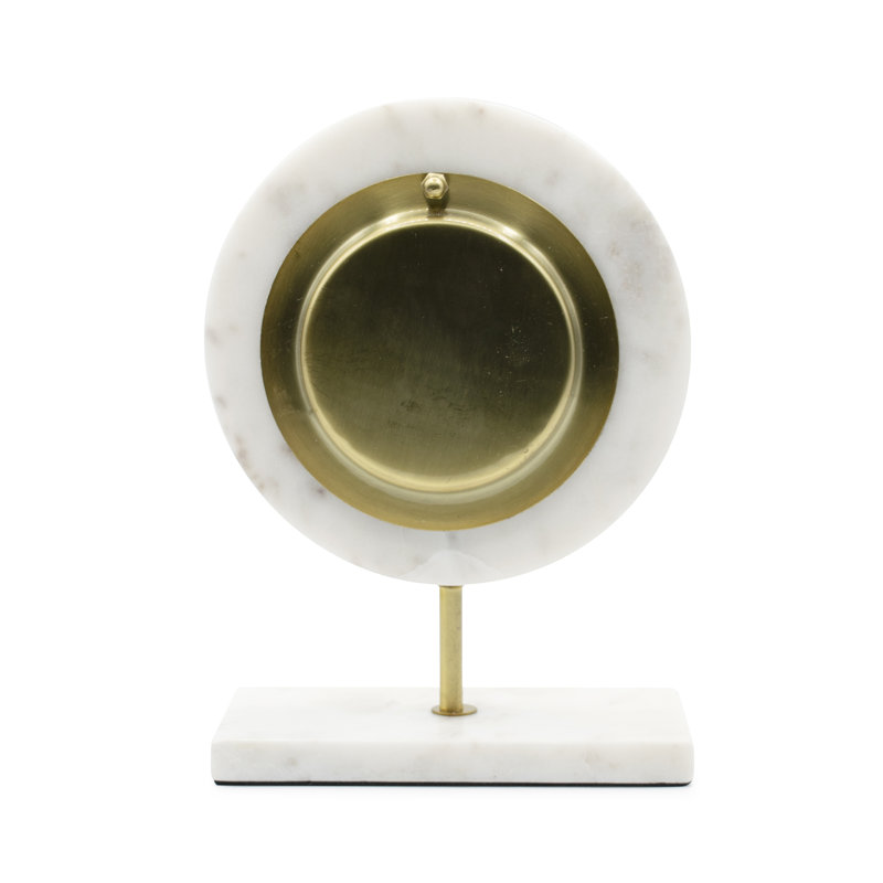 Modern & Contemporary No Time Display Type Stone Quartz Movement / Crystal Tabletop Clock, Natural Marble