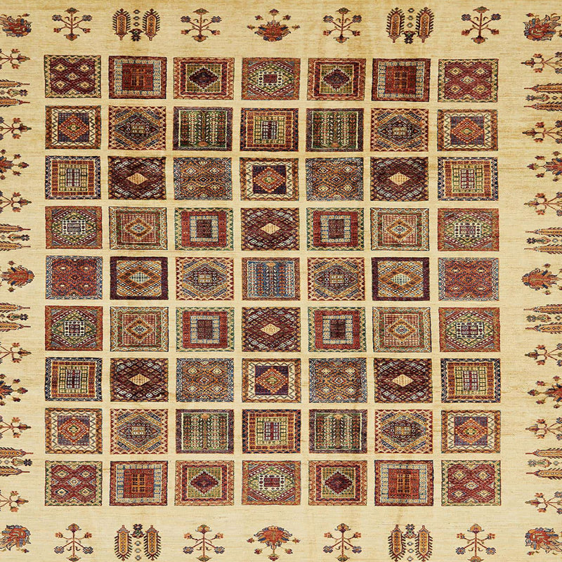 Tapis abstrait moderne 658, Carré 8 pi