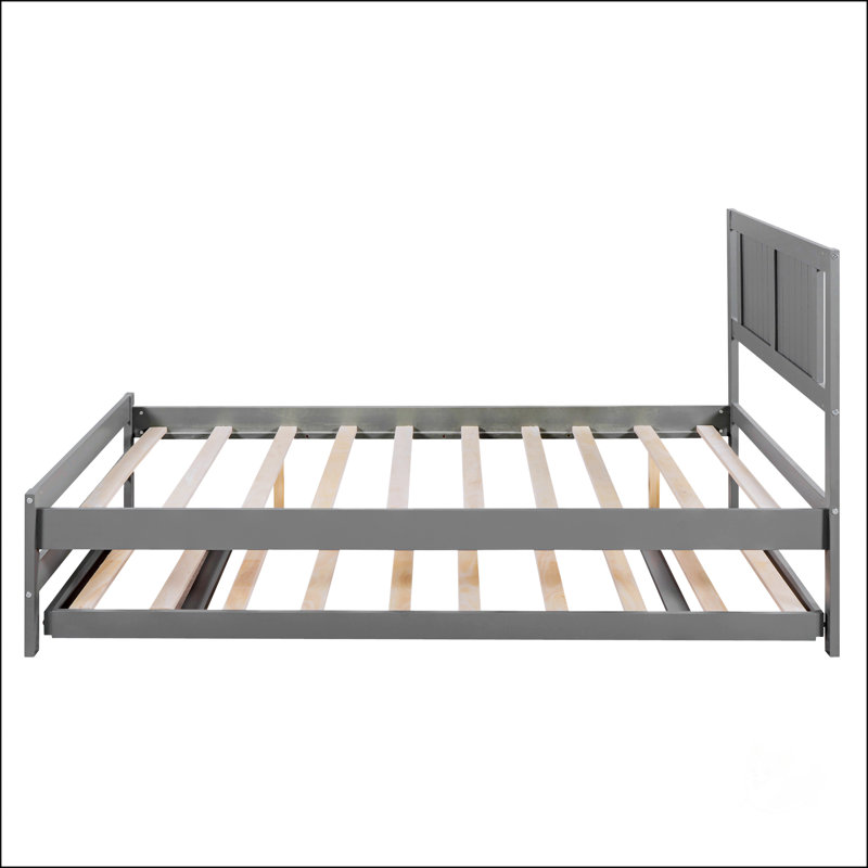 Lit plateforme double avec lit gigogne réglable