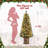 Christmas Tree-Fat Tree Body Contains 4.5Fth Potted Tree 200 Lights, Frost Flowering Cedar, Large Square Pot Base, 4 Red Fruits