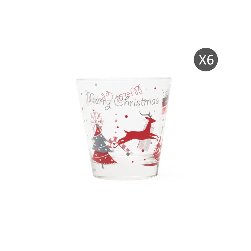 Merry Christmas 250ml Drinking Glass Set