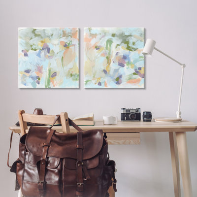  "Pastel Abstract Expressions", ensemble de 2 impressions sur toile par June Erica Vess