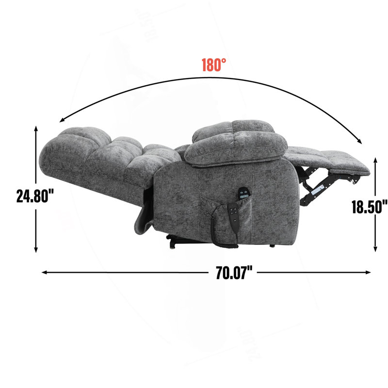 Lift Recliner Chair Heat Massage Dual Motor Infinite Position Up To 350 LBS Large Electric Power Lift Recliners With Power-Remote, Medium-Firm And Heavy Duty