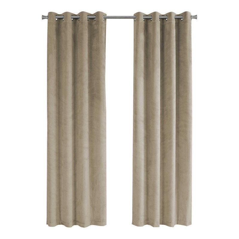 Ensemble de 2 rideaux en velours beige avec œillets 54 "x84" pour chambre à coucher et salon