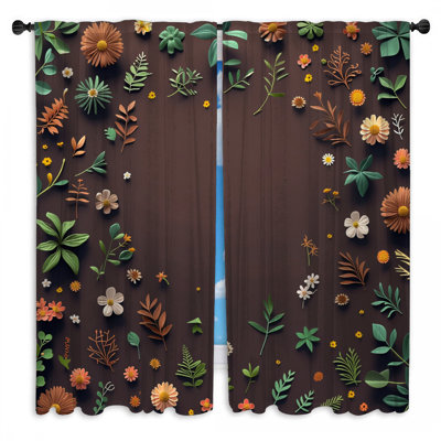 Rideaux de fenêtre à motif floral obscurcissant et obscurcissant - 2 panneaux
