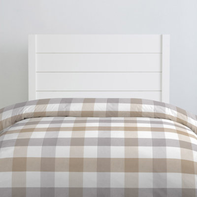 Polyester Percale Checkered Duvet Cover