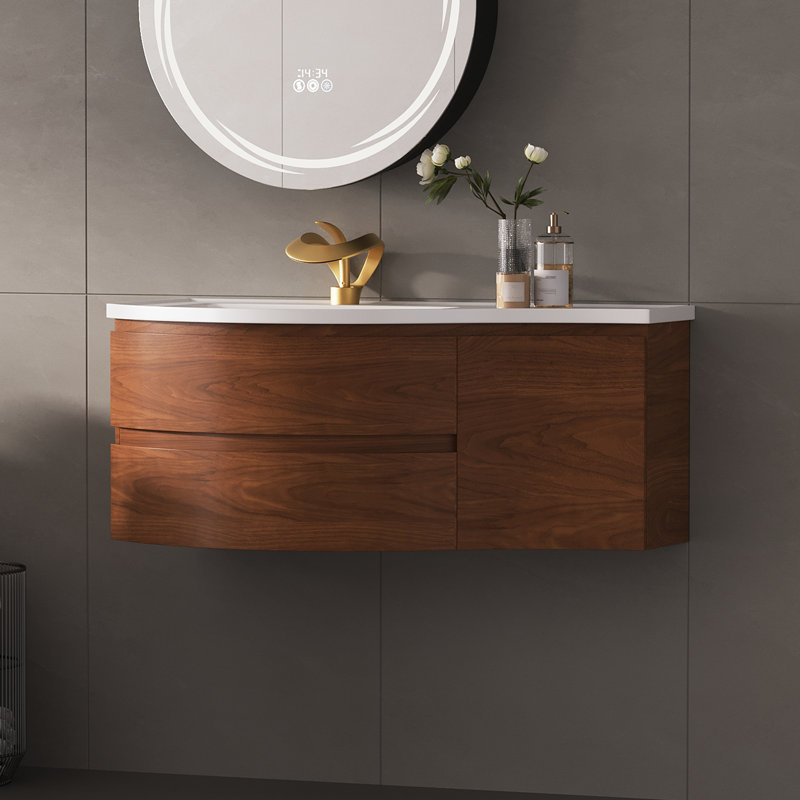 Armoire de salle de bain 35 po, Gris, Gauche