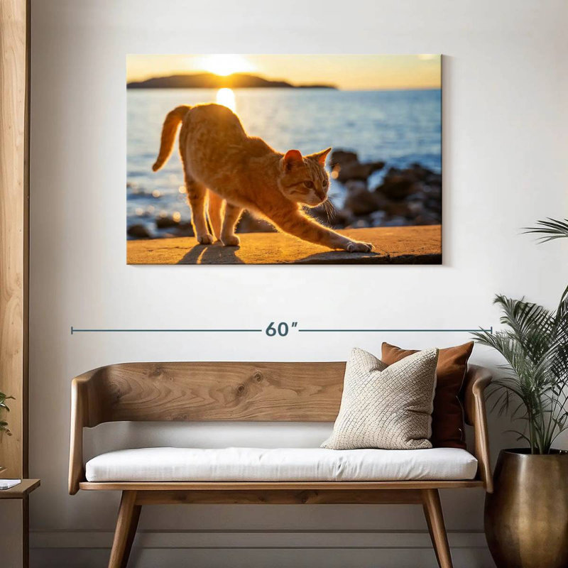 Brampt Yellow Cat, 30" H x 45" W