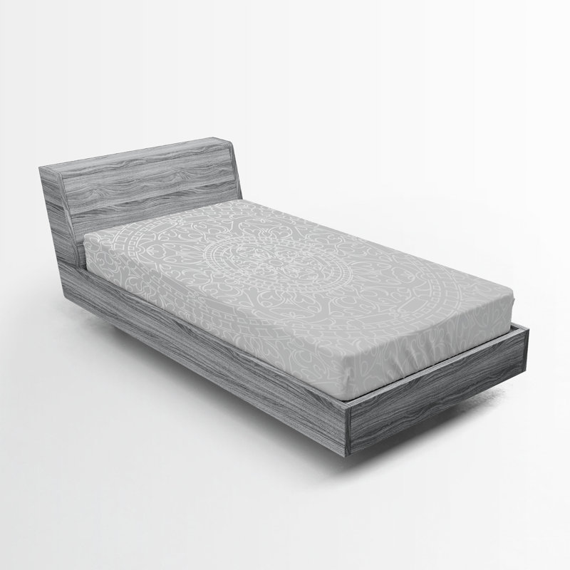 Ambesonne Fitted Sheet 2-Pack, Grey Oriental, Twin XL Fitted Sheet