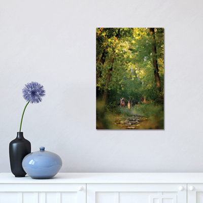" Deer Family In Forest Early Morning Painting " by Nik Rave