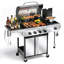 Barbecue au gaz en acier inoxydable à 4 brûleurs R.W.FLAME, avec 1 brûleur latéral et roues universelles à double frein, offre une puissance de 42 000 BTU. Idéal pour les barbecues en famille et un cadeau idéal pour les Fêtes.