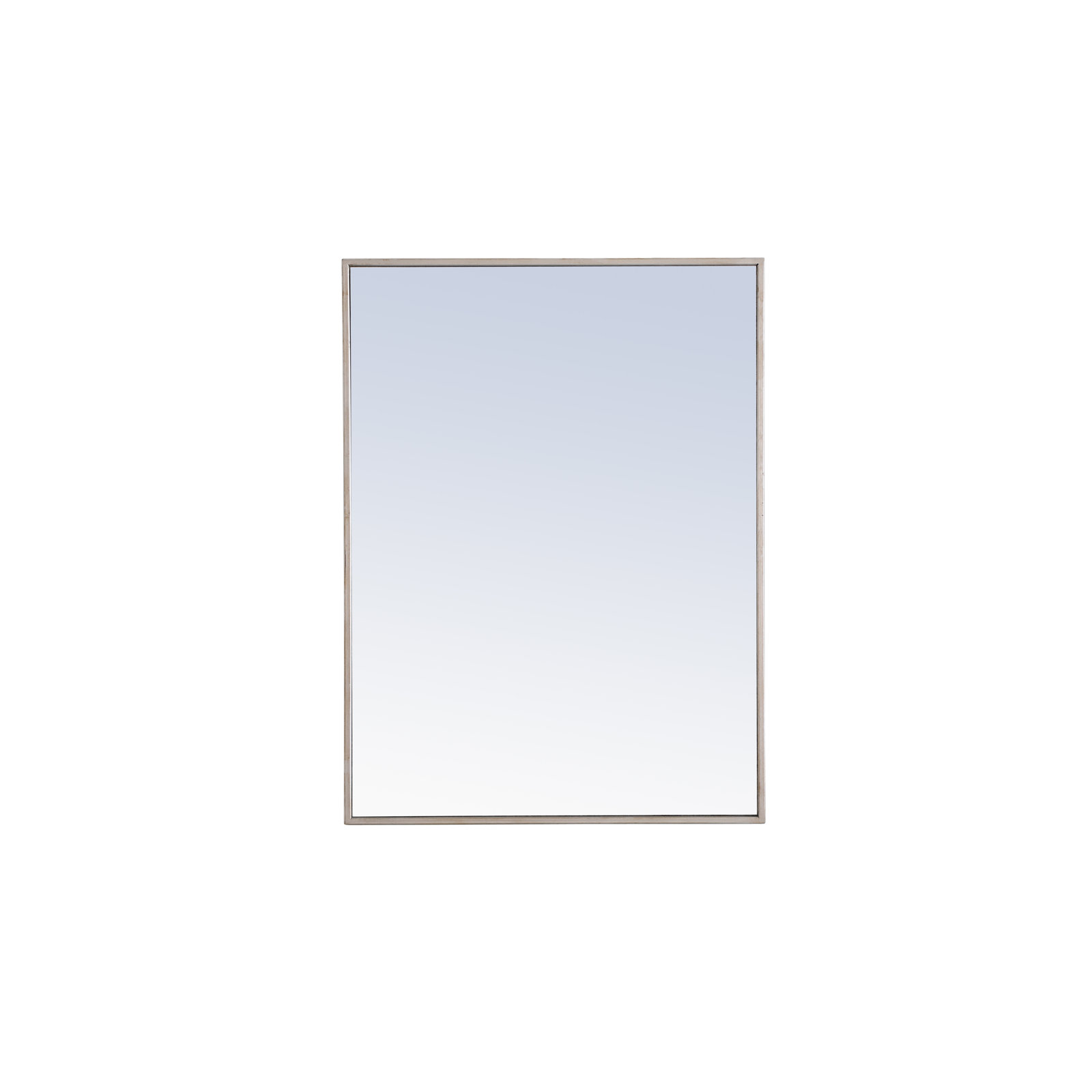 Sabine Metal Rectangle Wall Mirror, 32" x 24", Silver
