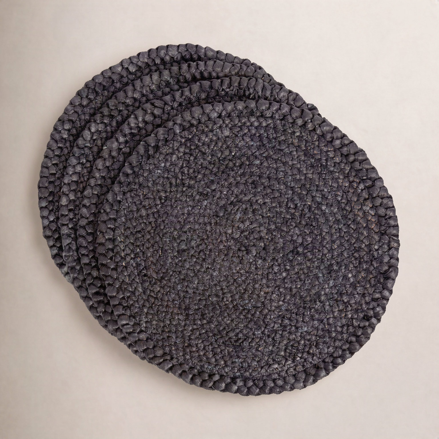 Natural Fiber Reversible Jute Placemat, Black
