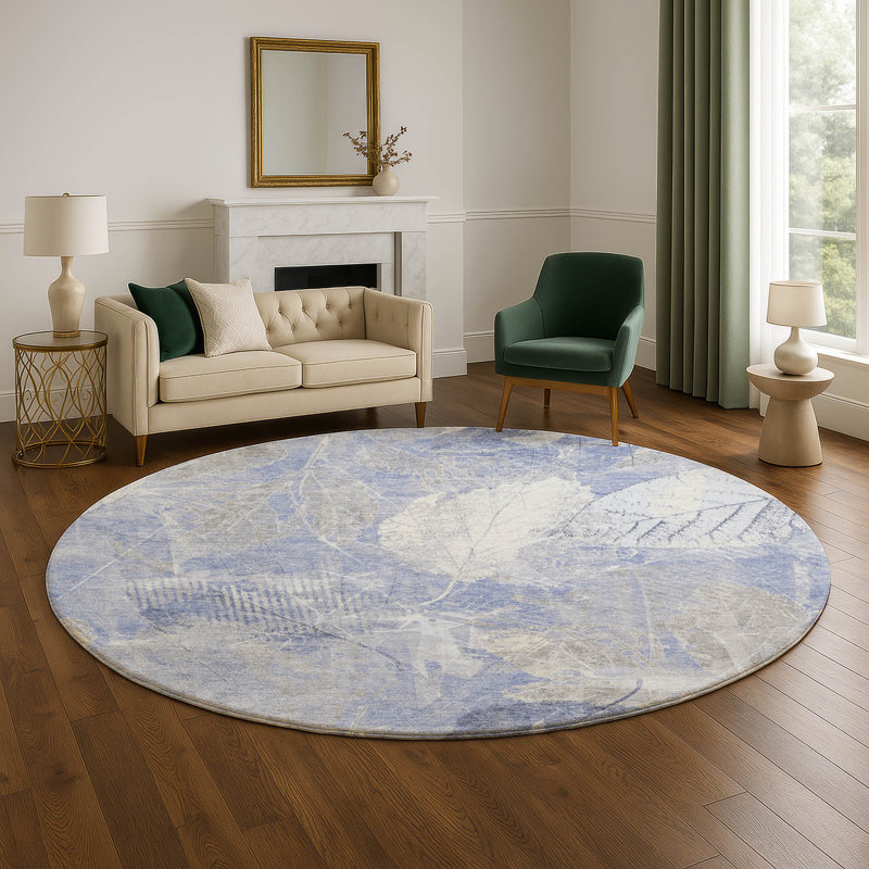 Premium Machine Washable Chelston AMF1850 Floral Rug, Round 8'