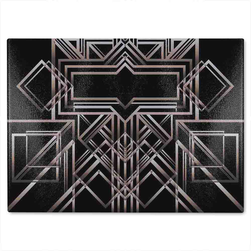 Geometric Art Glass Chopping Board, 28cm L x 20cm W