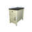 Farmhouse End Table Bedside Table With Charging Station,Night Stand With Barn Door And Drawer, Storage For Bedroom Living Room ,Bedside Table,  White+Black Color
