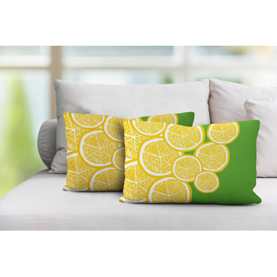 Coussin lombaire intérieur / extérieur jaune citron