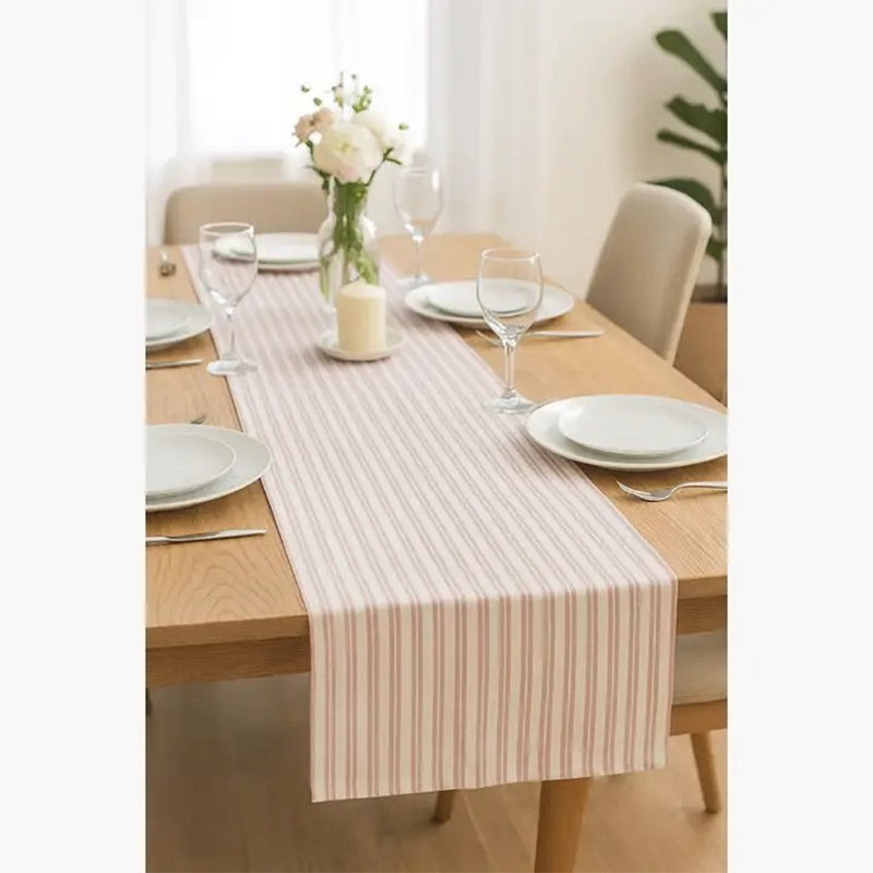 Stripe Everyday Design Table Runner, 90" x 16", Coral