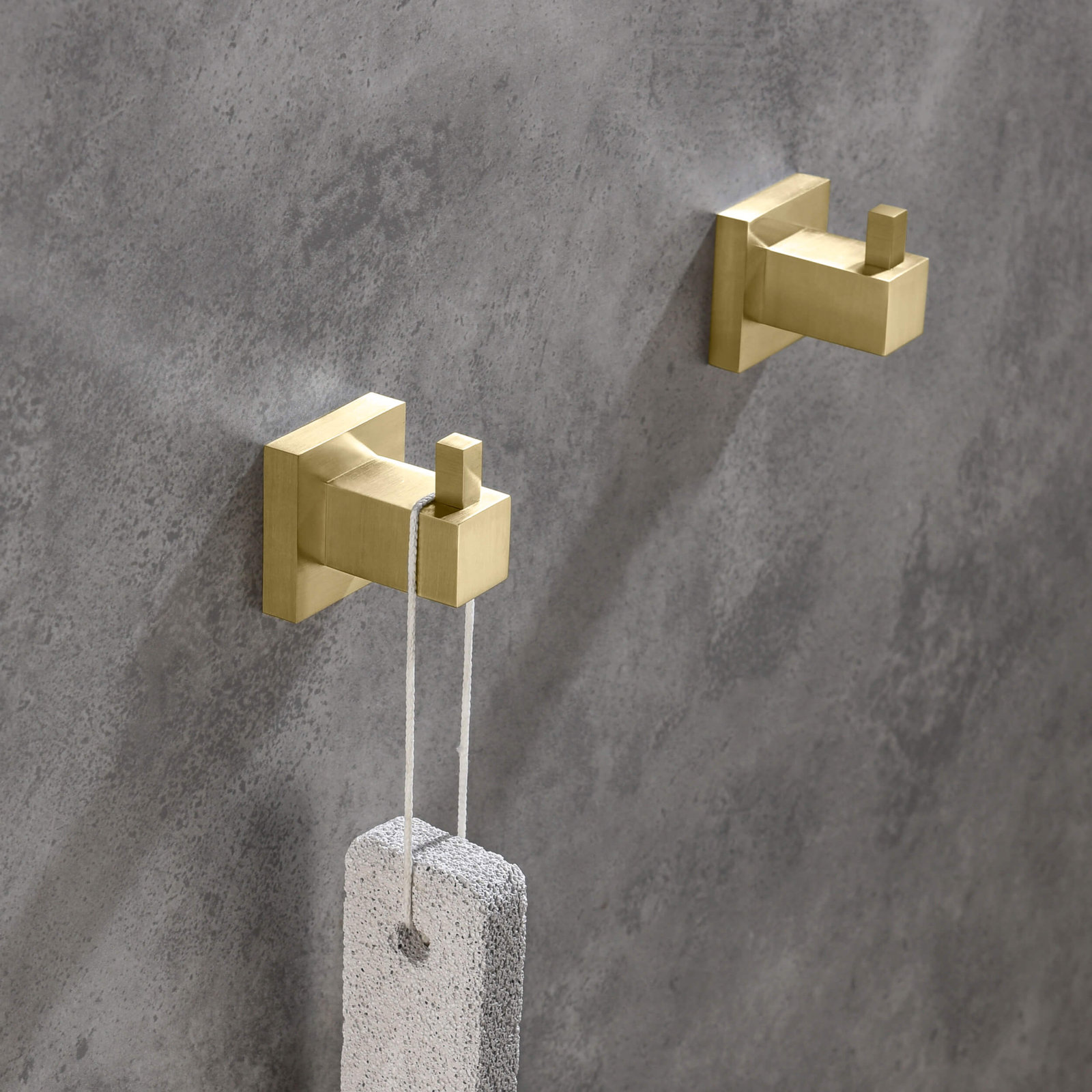 Cube 4-Piece Bathroom Hardware Set, Brushed Gold
