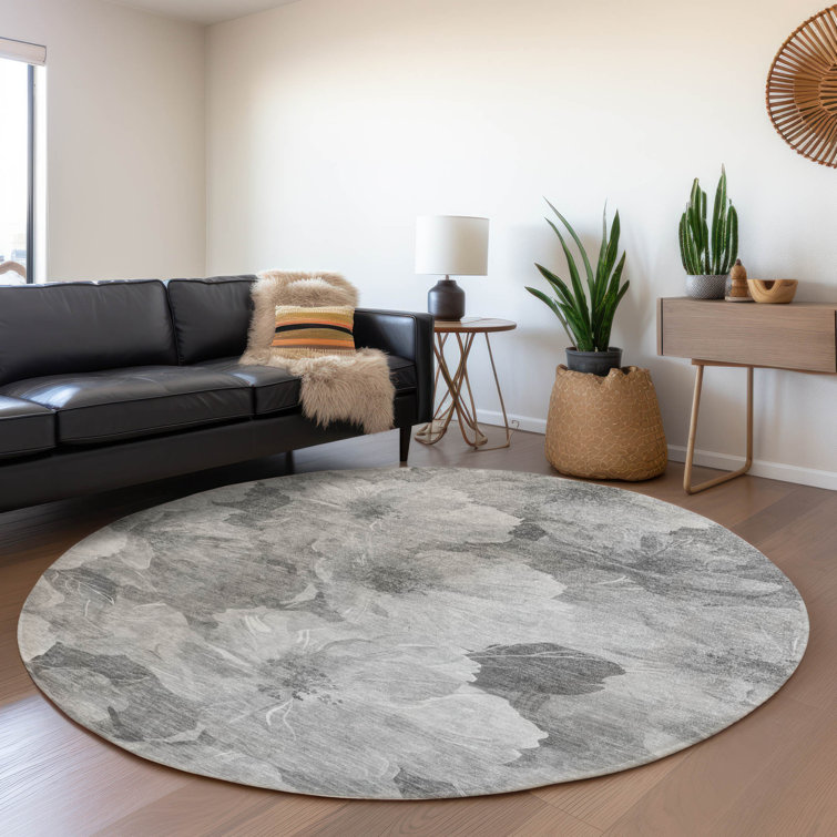 Machine Washable Indoor/Outdoor Claudian ACN1542 Gray Rug