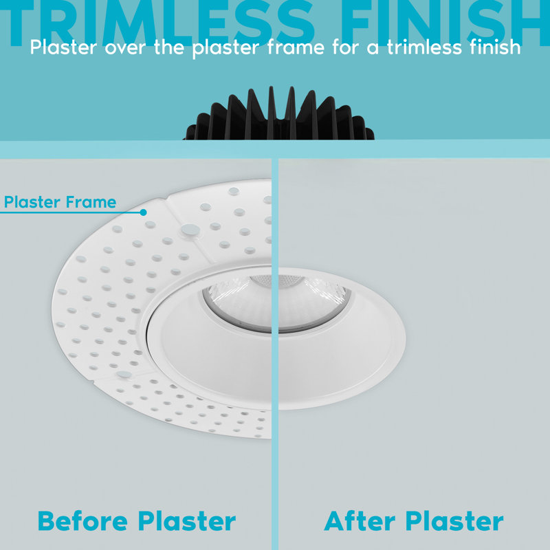 White Aluminum Trimless LED Recessed Lighting Kit