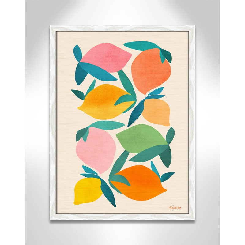 Imprimé «Wild Mango» par Gallagher, Grain de bois blanc, L 17 po x H 23 po, Impression encadrée