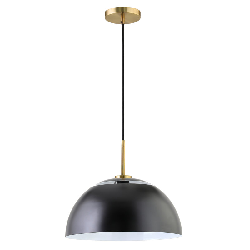Jordyn 1 - Light Single Pendant, Matte Black, Brushed Brass