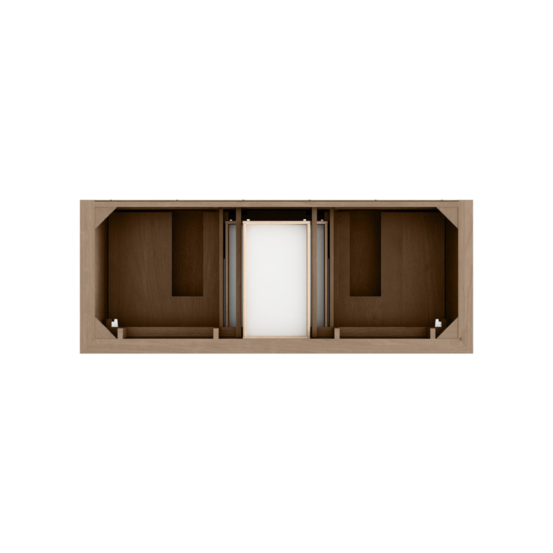 Brookfield 59.88'' W Double Bathroom Vanity Base, Pecan