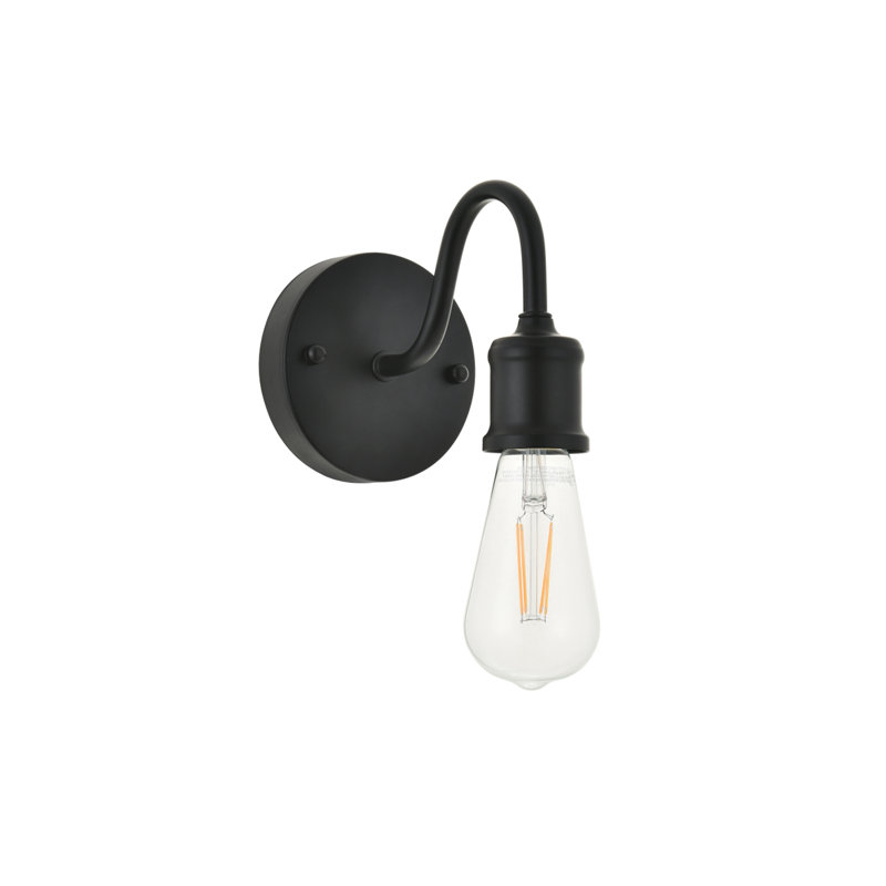 Applique à bras à intensité variable Sumas, Noir, Une lumière, H 5,3 po x l 4,7 po x P 4,7 po