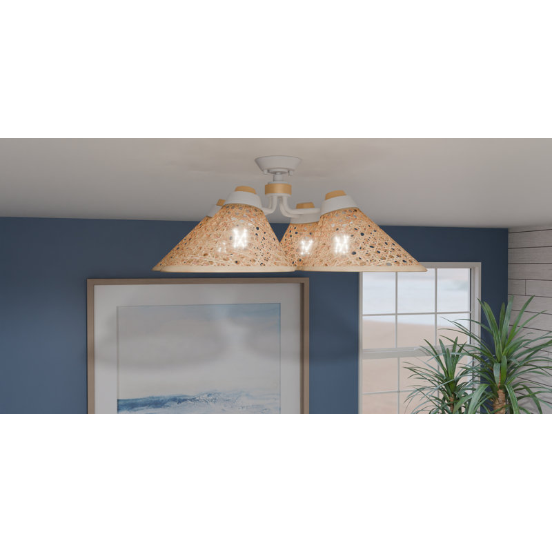 Artiola Rattan Semi Flush Mount